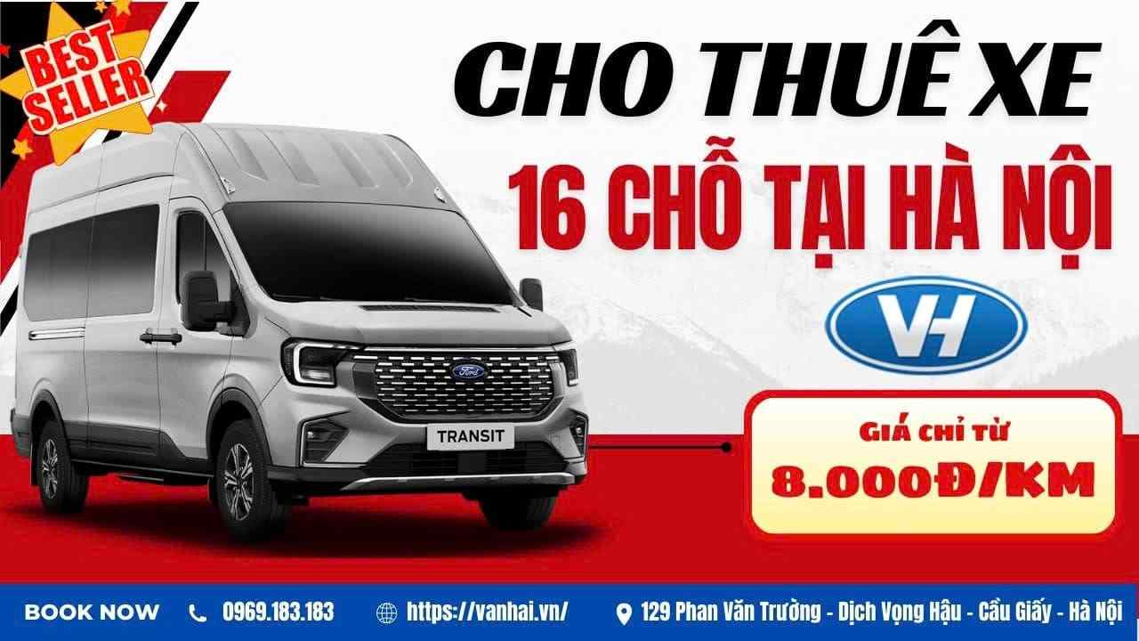 Vân Hải cho thuê xe 16 chỗ tại Hà Nội