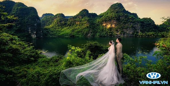 Khung cảnh nên thơ ở Ninh Bình tạo nên bức hình cưới cực đỉnh